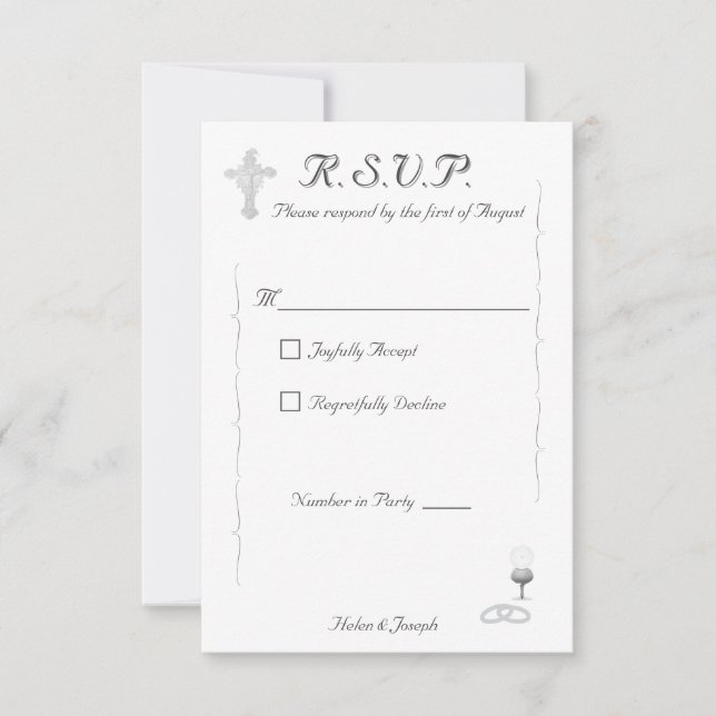 Nuptial Grace Catholic Wedding Response Card RSVP Karte (Vorderseite)