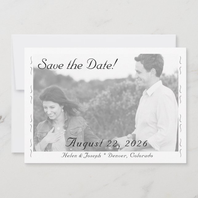 Nuptial Grace Hochzeits-Flat Save The Date Karte (Vorderseite)