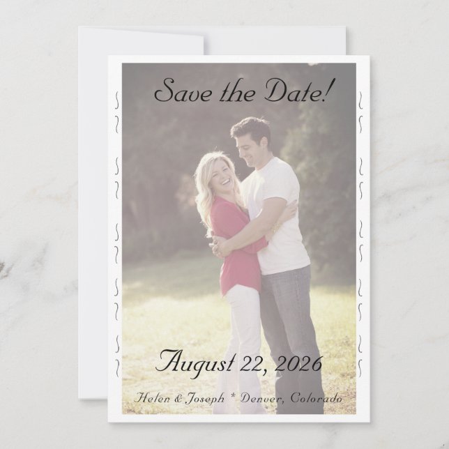 Nuptial Grace Hochzeits-Flat Save The Date Karte (Vorderseite)