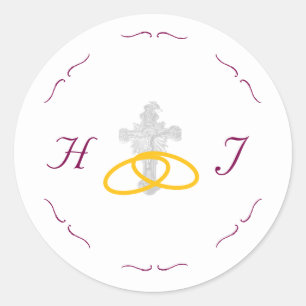 Nuptial Grace Katholische Hochzeit Runder Aufkleber