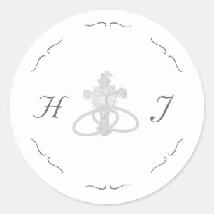 Nuptial Grace Katholische Hochzeit Runder Aufkleber