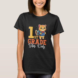 Nur 1. Klasse Vibes Süße Katze Schule Lustiger Jun T-Shirt
