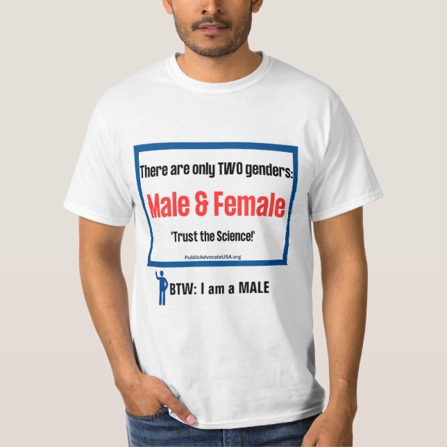 Nur 2 Geschlechter T - Shirt ~ Nur für MALES (Vorderseite)