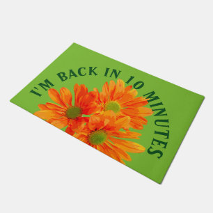 Nur 3 Gerbera Daisy Blüten + Ihr Backg. Idee Fußmatte