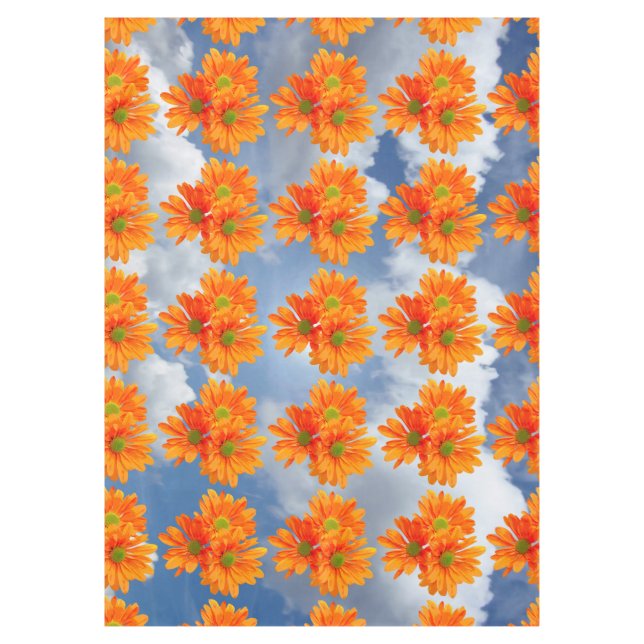 Nur 3 Gerbera Daisy Blüten + Ihr Text & Ideen Tischdecke (Vorderseite)