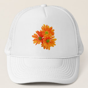 Nur 3 Gerbera Daisy Blüten + Ihr Text & Ideen Truckerkappe