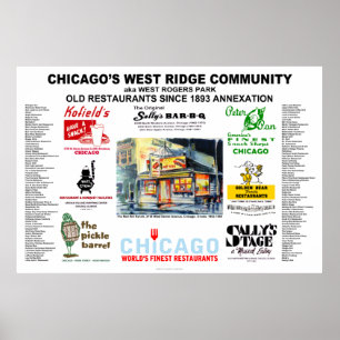 NUR 40 x 27 Restaurants von West Ridge Chicago Poster
