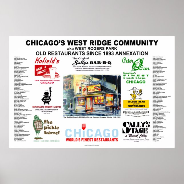 NUR 40 x 27 Restaurants von West Ridge Chicago Poster (Vorne)