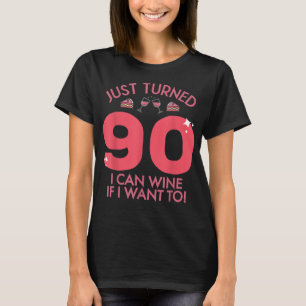 Nur 90 Wein gebrannt, wenn ich auf 90. Geburtstags T-Shirt