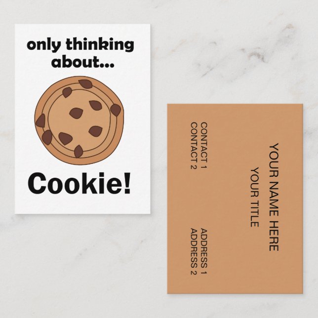 Nur an Cookie Baker Restaurant denken Visitenkarte (Vorne/Hinten)