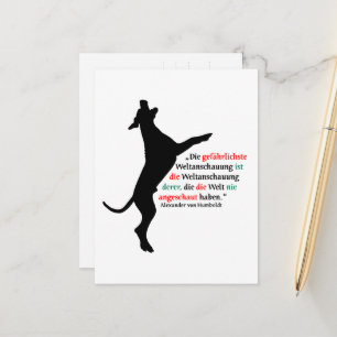 Nur auf Deutsch: Great Dane mit Zitat Postkarte