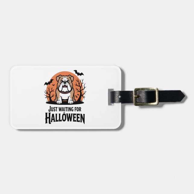 Nur auf Halloween Hund warten Gepäckanhänger (Vorderseite horizontal)