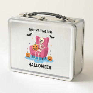 Nur auf Halloween wartendes Skelett Metall Brotdose