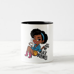 Nur auf mein schwarzes Geschäft achten Zweifarbige Tasse