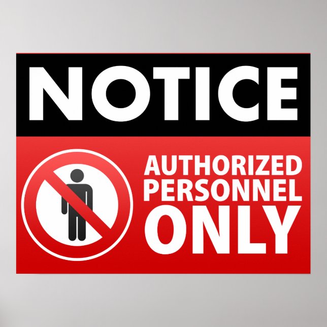 Nur autorisiertes Personal behalten Poster (Vorne)