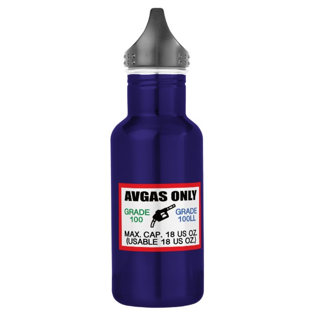 nur AVGAS/100LL Kraftstoff Edelstahlflasche (Links)