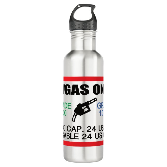 nur AVGAS/100LL Kraftstoff Edelstahlflasche (Vorderseite)