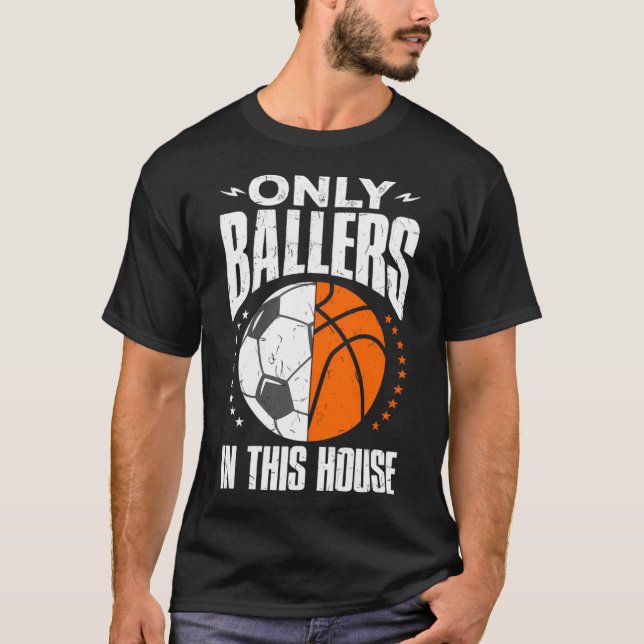 Nur Baller Ball Mama Vater Basketball Fußball T-Shirt (Vorderseite)