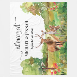 Nur Blanket mit Buck und Doer Deer heiraten Fleecedecke