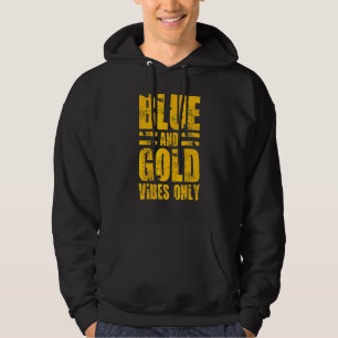 Nur Blaue Und Goldene Stimmung Hochsprung-Fußballs Hoodie