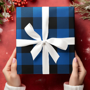 Nur Blue und Black Buffalo Karierte Weihnachten Geschenkpapier Set