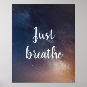 NUR BREATHE - Night Sky Zitat Poster