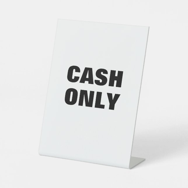 NUR CASH-Zeichen, Barzahlung Signatur, Einzelhande Sockelschild (Vorderseite)