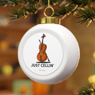 Nur Cellin Cellist Performance Music Personalisier Keramik Kugel-Ornament