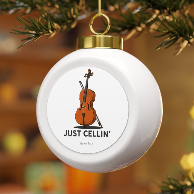 Nur Cellin Cellist Performance Music Personalisier Keramik Kugel-Ornament (Von Creator hochgeladen)