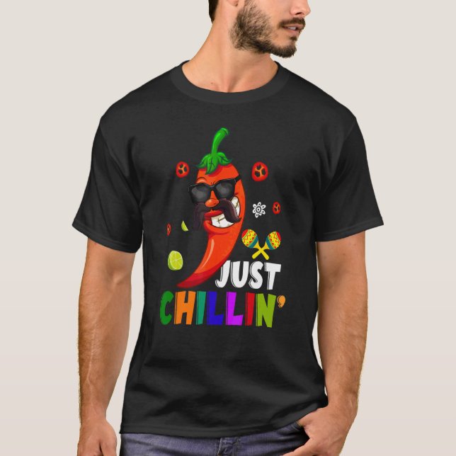 Nur Chillin Liebe Chilis Cinco De Mayo Let's Fiest T-Shirt (Vorderseite)