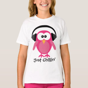 Nur Chillin rosa Schüssel mit Kopfhörern T-Shirt