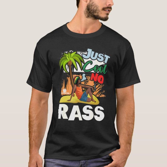 Nur Cool kein Rass Fun Rasta Caribbean Ztyle T-Shirt (Vorderseite)