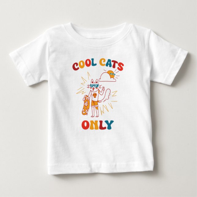Nur coole Katzen Baby T-shirt (Vorderseite)