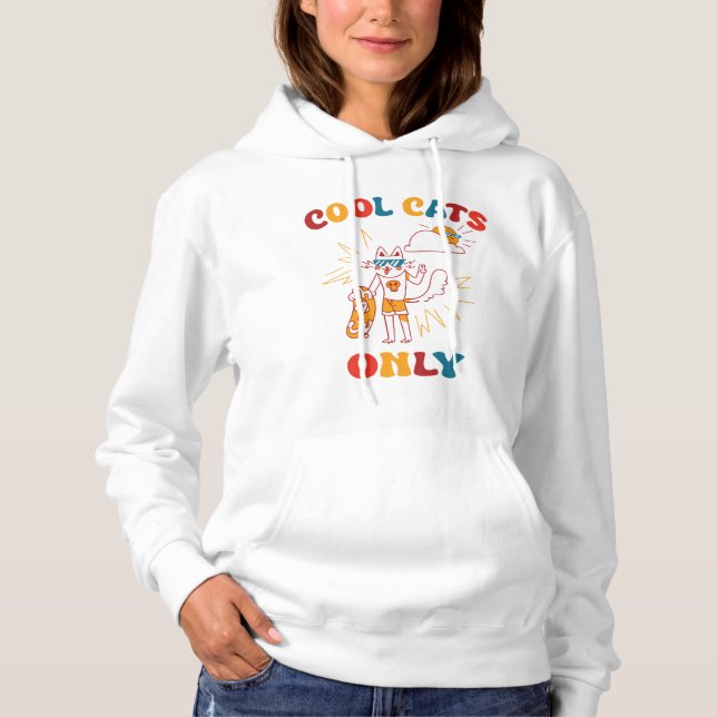 Nur coole Katzen Hoodie (Vorderseite)