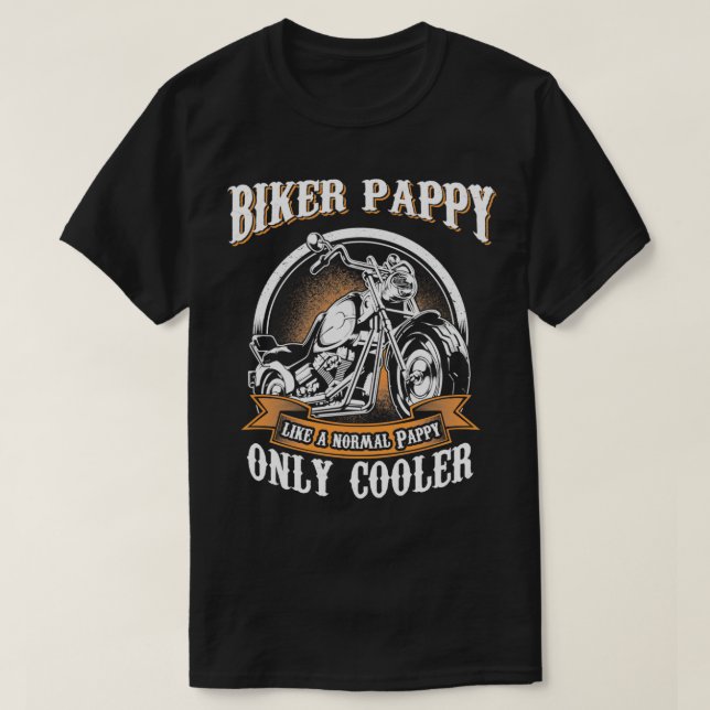 Nur Cooler Pappy-Motorradfahrer T-Shirt (Design vorne)