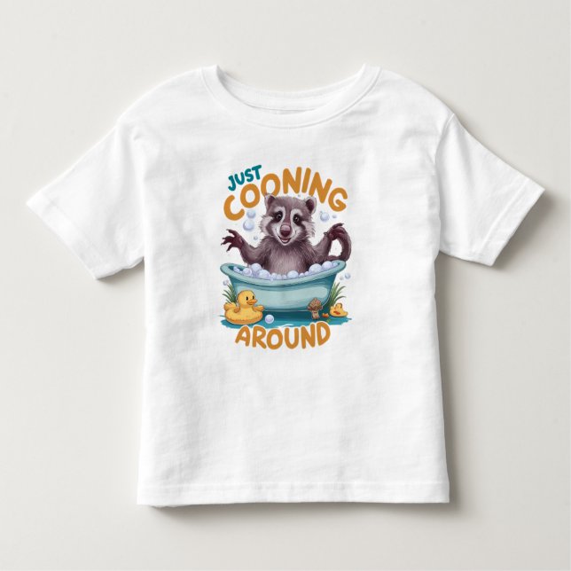 Nur Cooning, spielerisches Raccoon Bath Time Adven Kleinkind T-shirt (Vorderseite)
