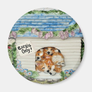 "Nur Corgis!" Corgi-Magnet Magnet