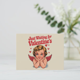 Nur darauf warten, dass Valentinstag Retro Baby Cu Postkarte