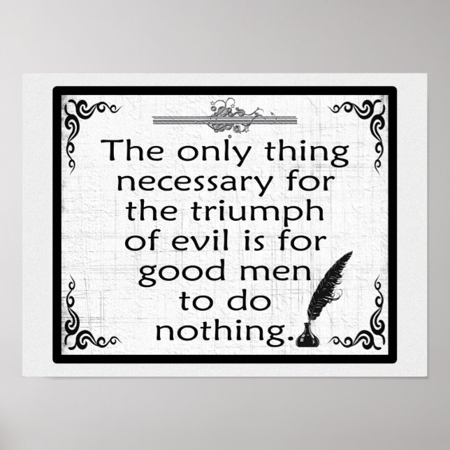 Nur das Notwendige für den Triumph des Bösen Poster (Vorne)