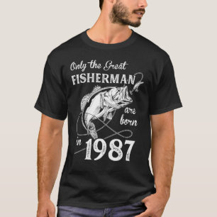 Nur der Beste Fischer Geboren 1987 35. Geburtstag T-Shirt