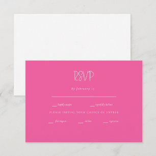 Nur die beiden rosa modernen Hochzeitsszenarien RSVP Karte