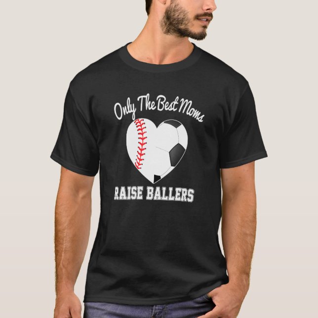 Nur die besten Mamas heben Ballerspieler Baseball  T-Shirt (Vorderseite)
