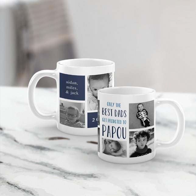 Nur die besten Vater werden zum Papou-Foto beworbe Kaffeetasse (Von Creator hochgeladen)