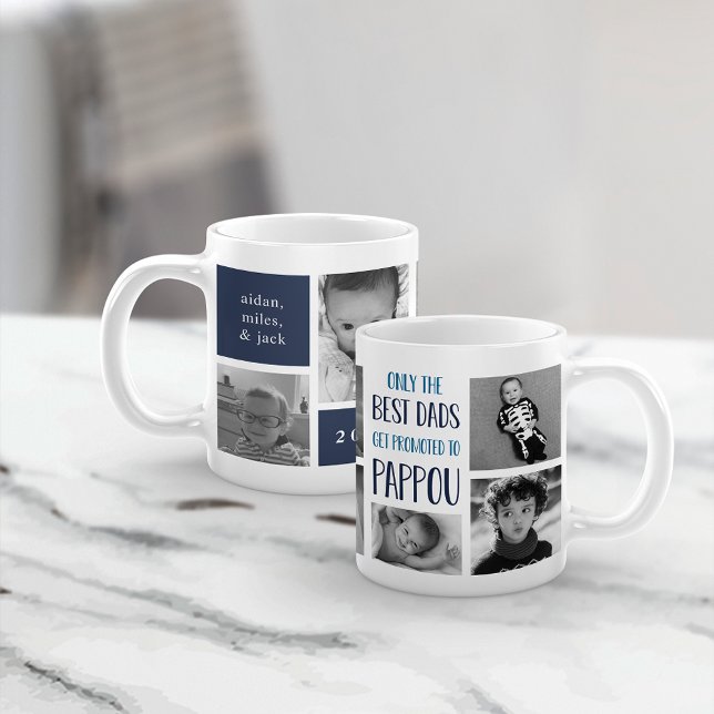 Nur die besten Vater werden zum Pappou-Foto beworb Kaffeetasse (Von Creator hochgeladen)
