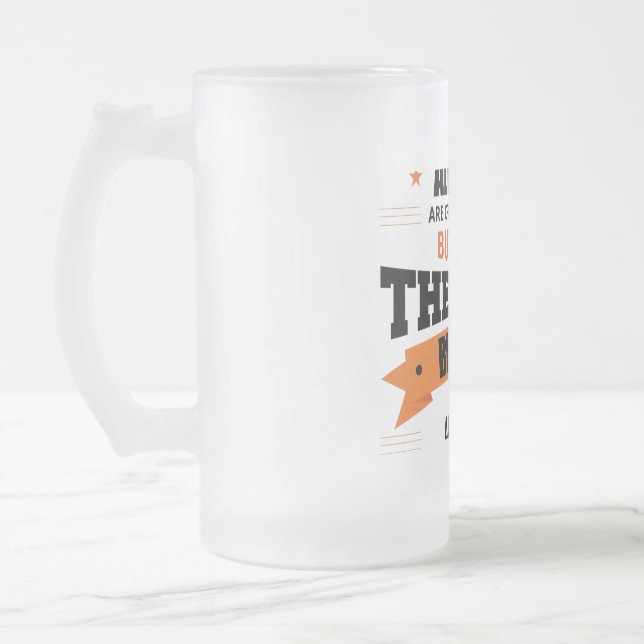 Nur die Besten werden... Mattglas Bierglas (Links)