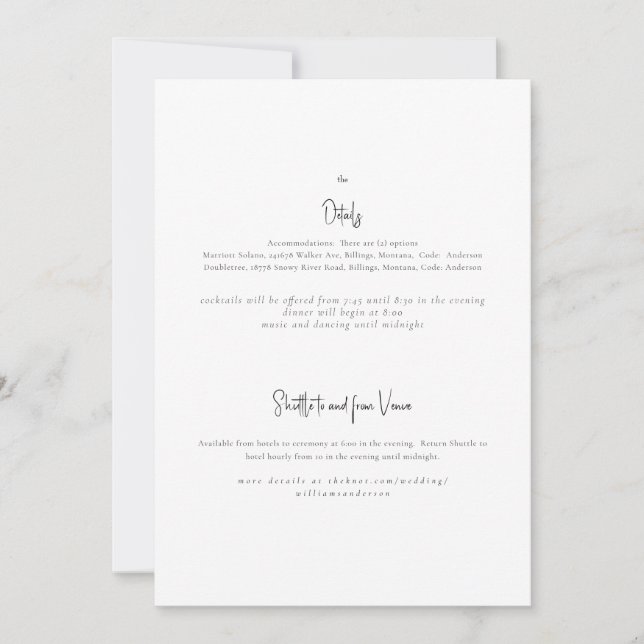 Nur die Einladung für die Hochzeitsfeier (Vorderseite)