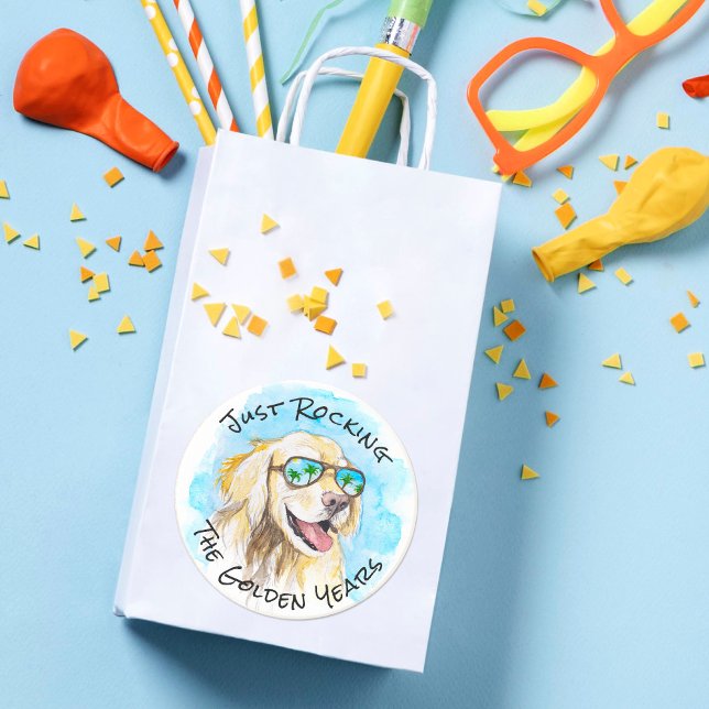 Nur die goldene Jahre in der sonnigen Pun-Rente zu Runder Aufkleber (Von Creator hochgeladen)