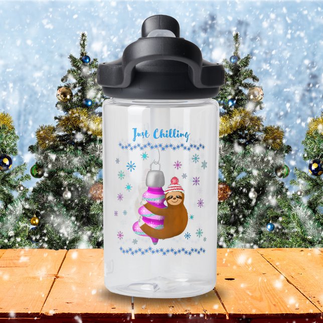 Nur die Niedliche Schlampe abkühlen, die auf der Z Trinkflasche (Cozy up to the holidays with our Cute Sloth on Ornament Water Bottle!)