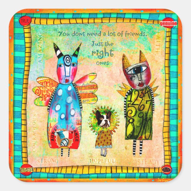 Nur die richtigen - farbenfrohe Aufkleber für Coll (Vorderseite)