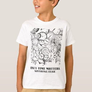 "Nur die Zeit zählt" Motivations-Abstrakt-Uhr T-Shirt